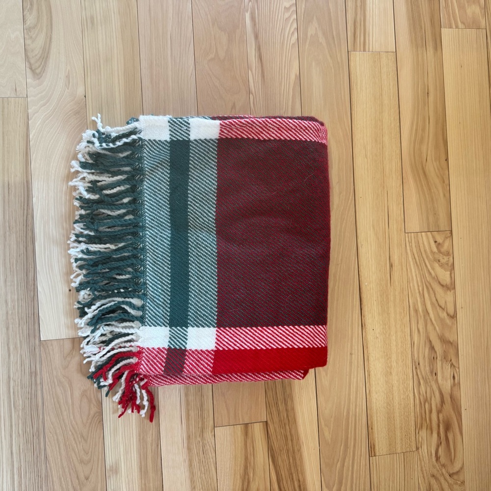 Plaid Holiday Throw Blanket - Red, Green, and White